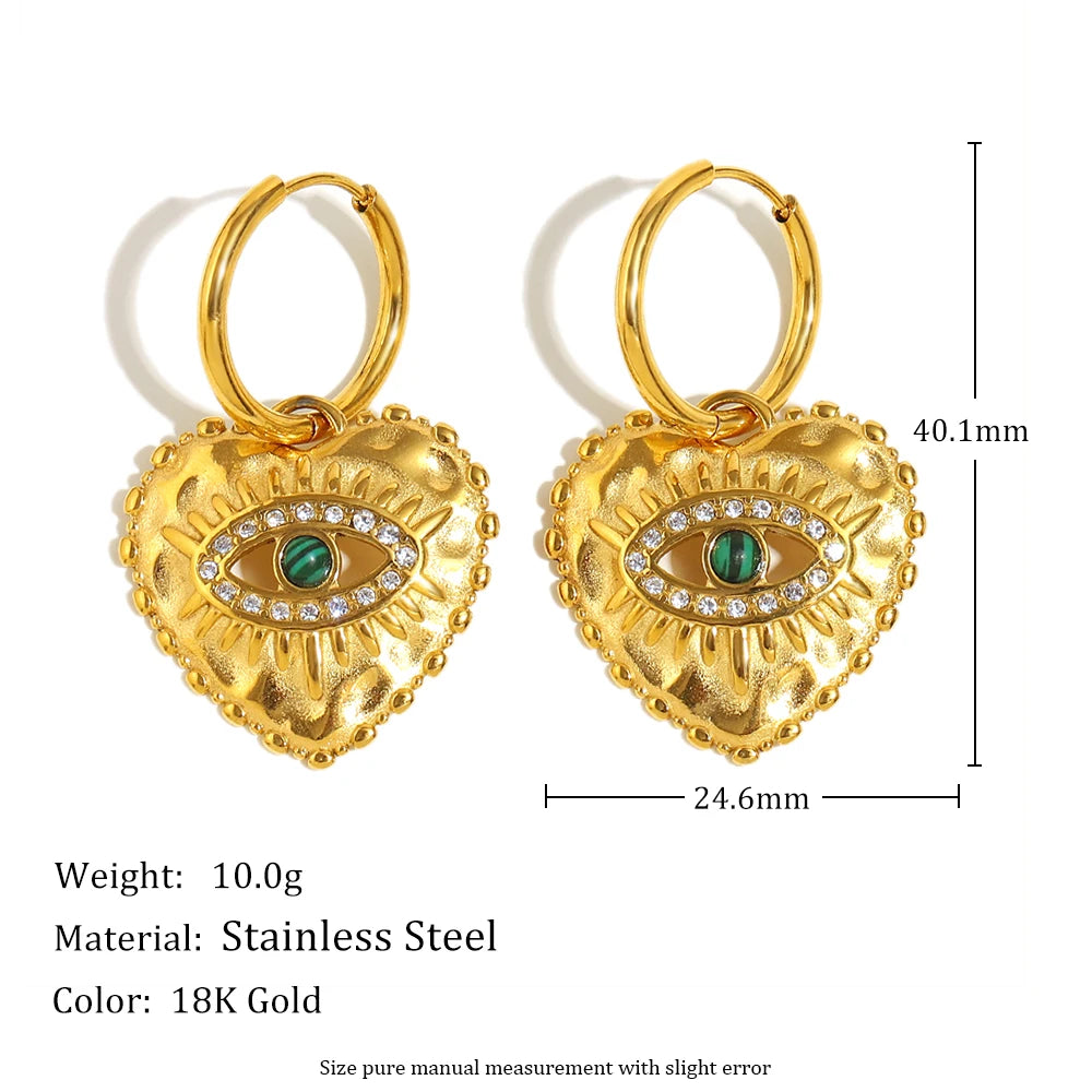 Evil Eye Heart Hoops — dimensions