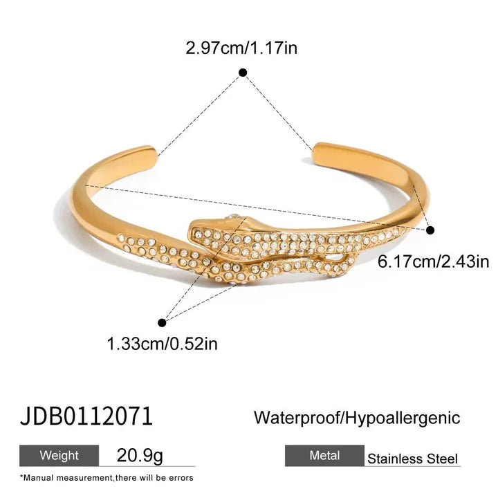 Pave Serpent Wrap Cuff — dimensions