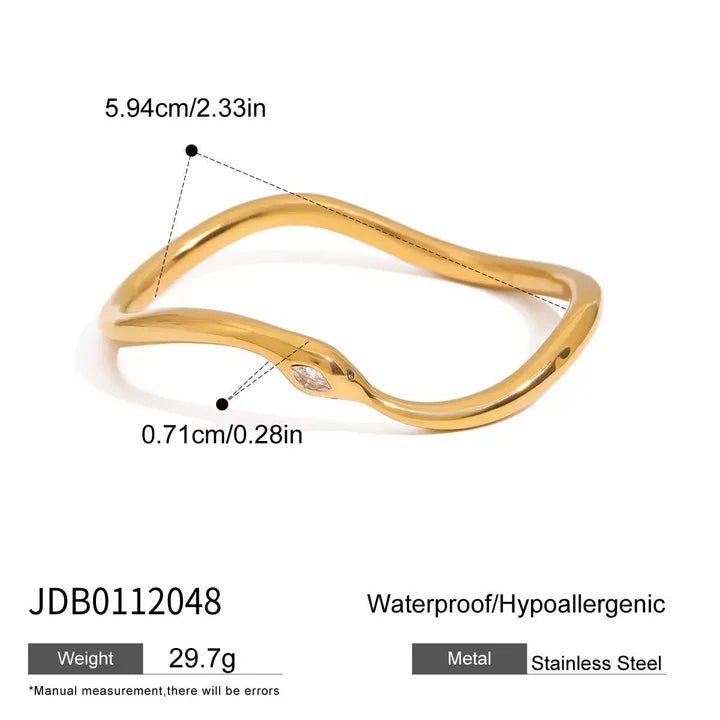Serpentine Wave Bangle — dimensions