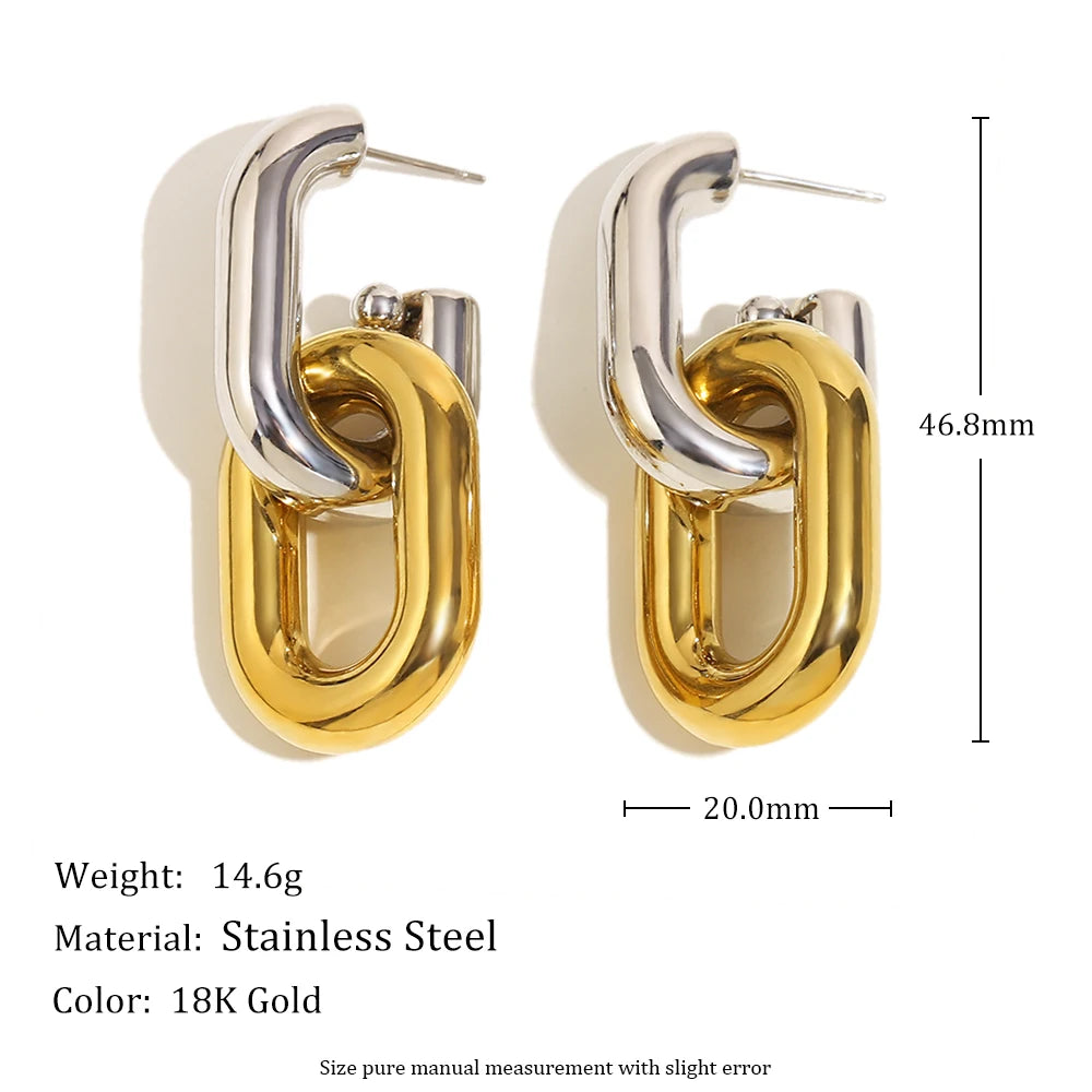 Dual Tone Link Hoops — dimensions