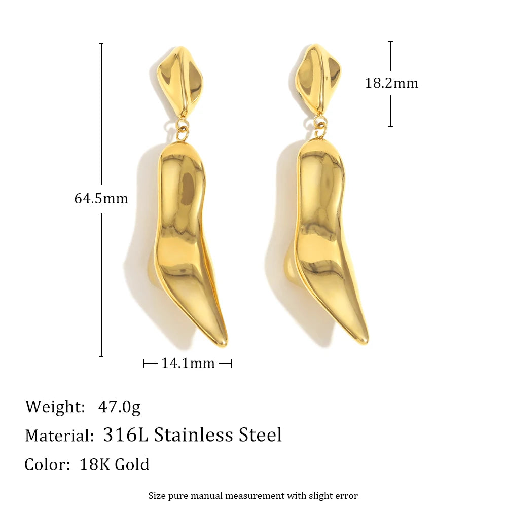 Mini Gold High Heel Drop Earrings — dimensions