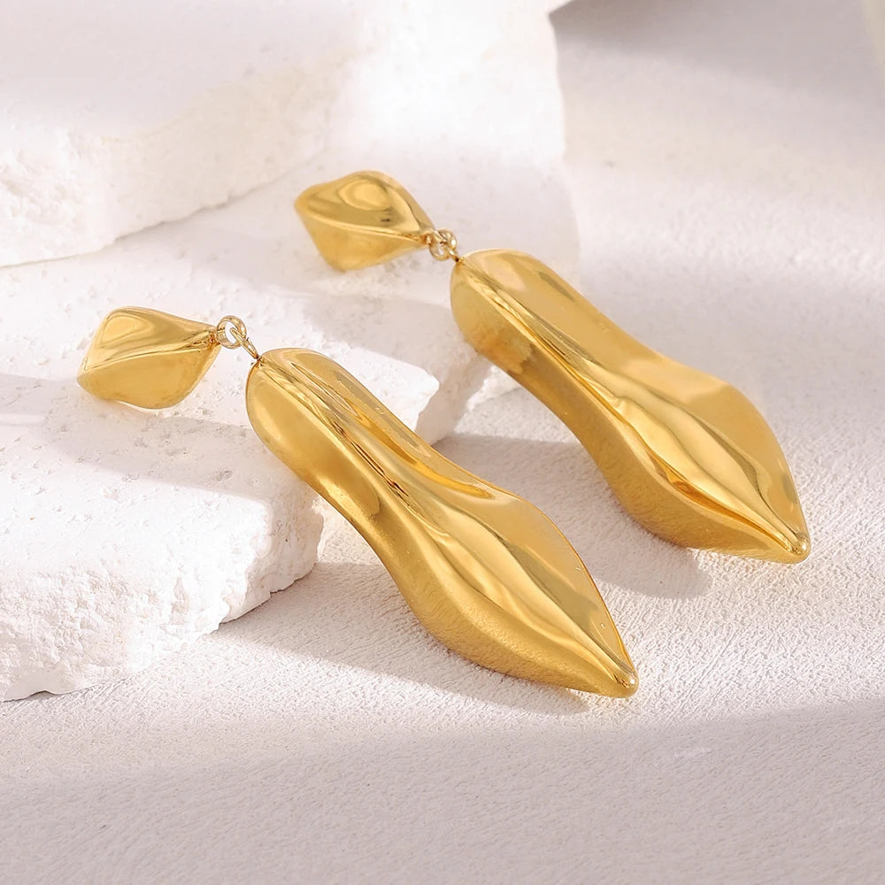 Mini Gold High Heel Drop Earrings — supplier angle 2