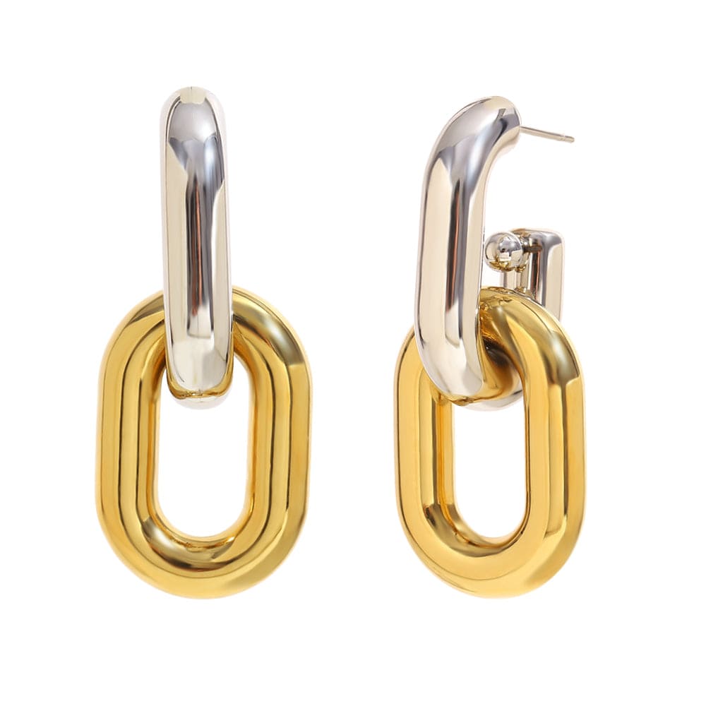 Dual Tone Link Hoops  <br>  ⭐⭐⭐⭐⭐(169)