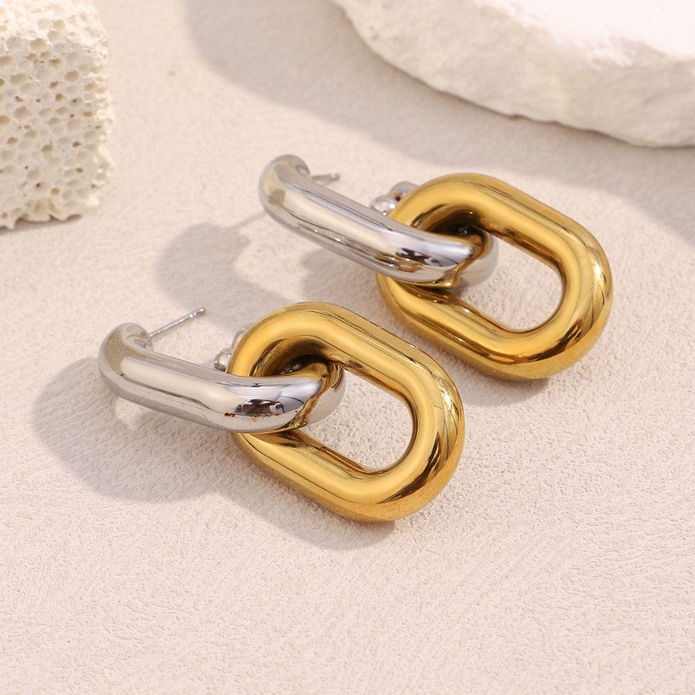 Dual Tone Link Hoops  <br>  ⭐⭐⭐⭐⭐(169)