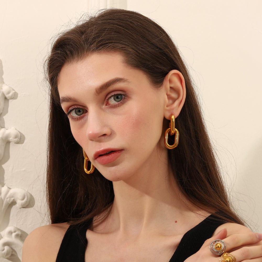 Dual Tone Link Hoops  <br>  ⭐⭐⭐⭐⭐(169)