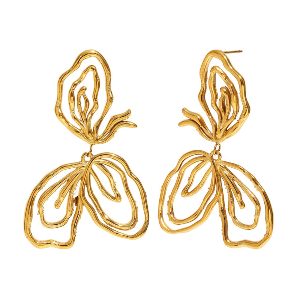 Golden Abstract Bloom Earrings   <br> ⭐⭐⭐⭐⭐(122)