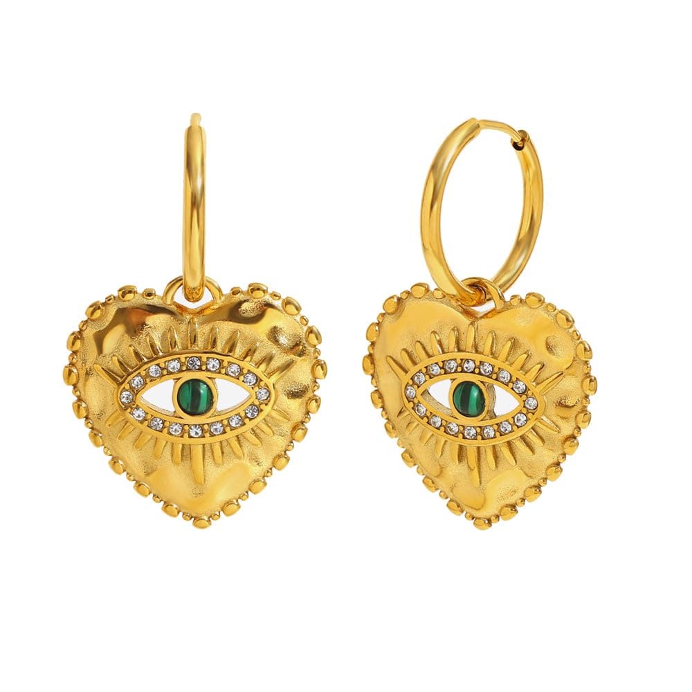 Evil Eye Heart Hoops   <br> ⭐⭐⭐⭐⭐(113)