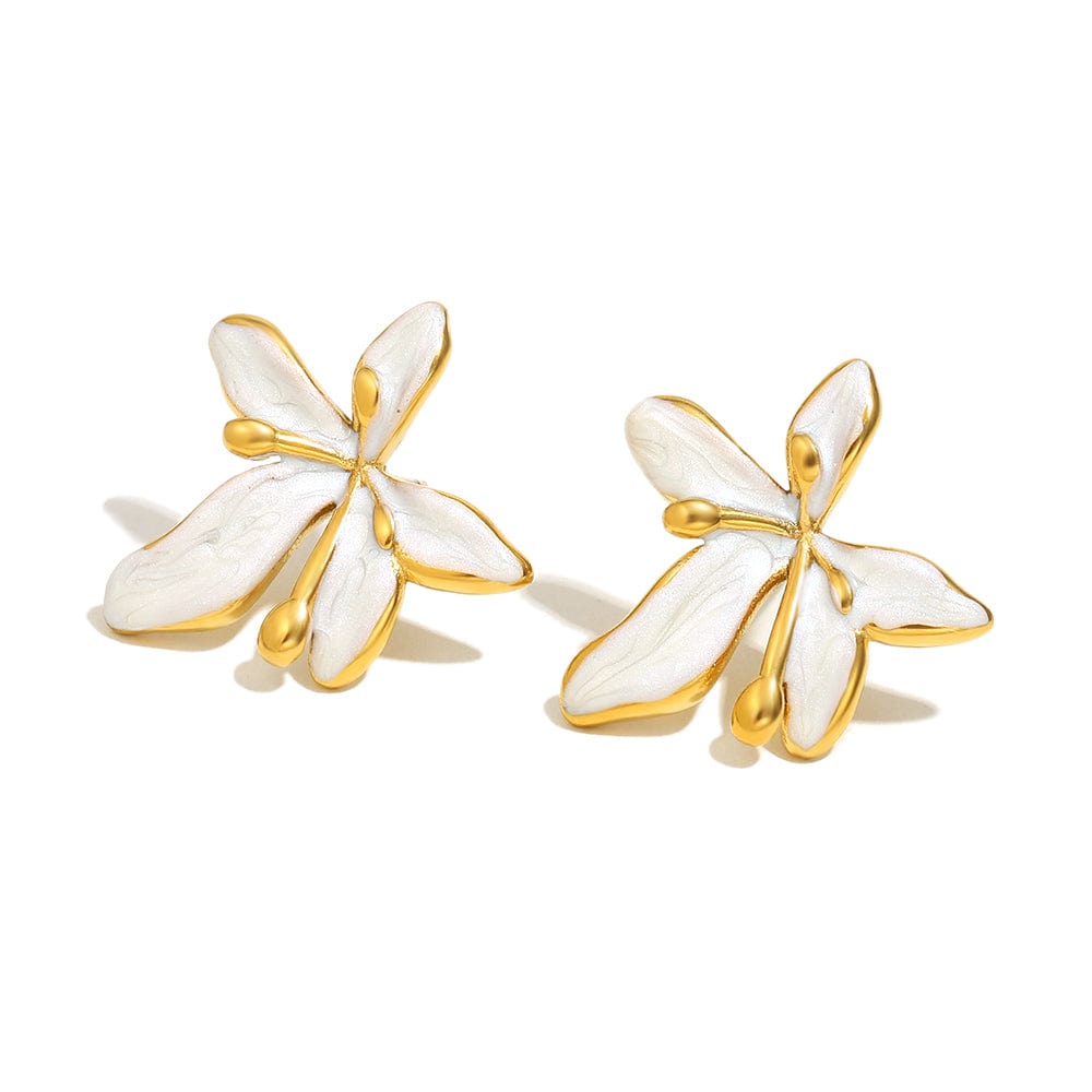 Gold & Pearl Flower Studs  <br>  ⭐⭐⭐⭐⭐(121)