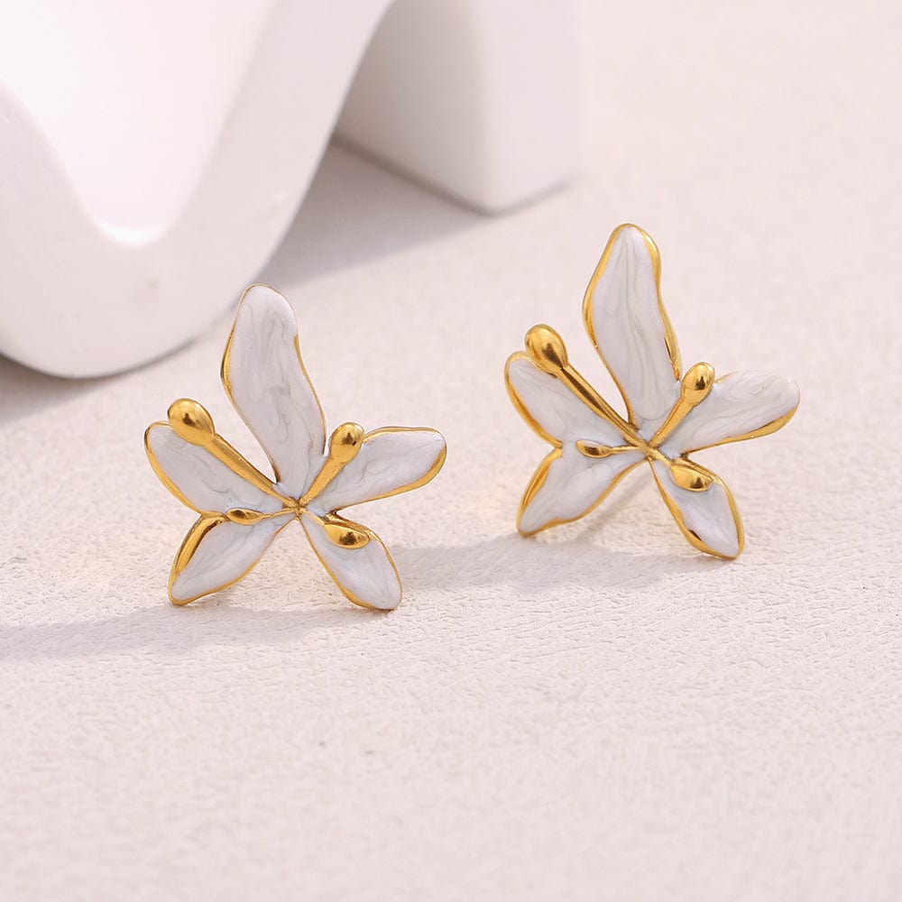 Gold & Pearl Flower Studs  <br>  ⭐⭐⭐⭐⭐(121)