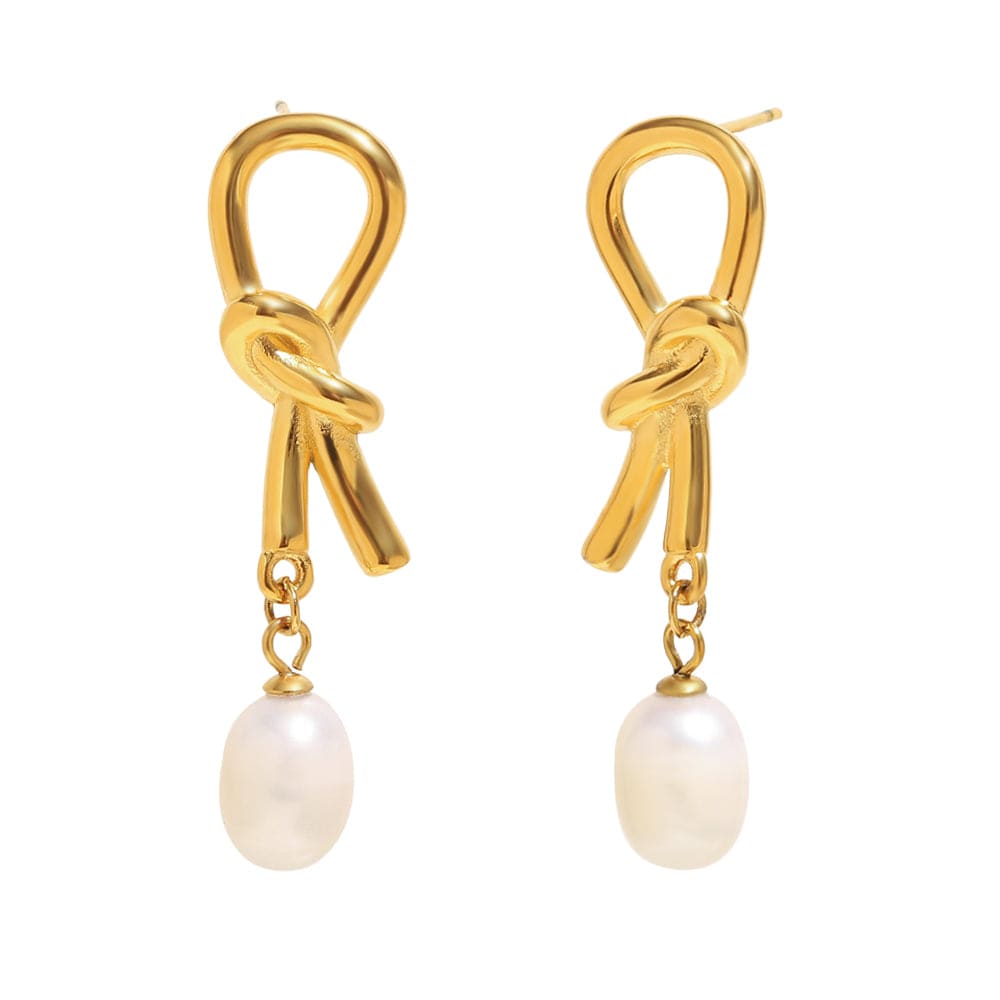 Knotted Pearl Drop Earrings   <br> ⭐⭐⭐⭐⭐(119)