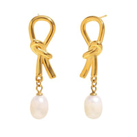 Knotted Pearl Drop Earrings