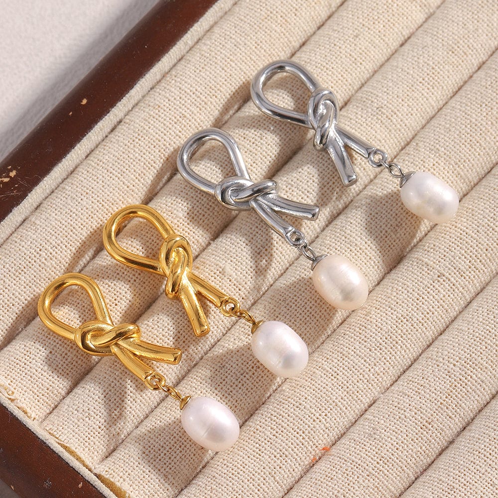 Knotted Pearl Drop Earrings   <br> ⭐⭐⭐⭐⭐(119)