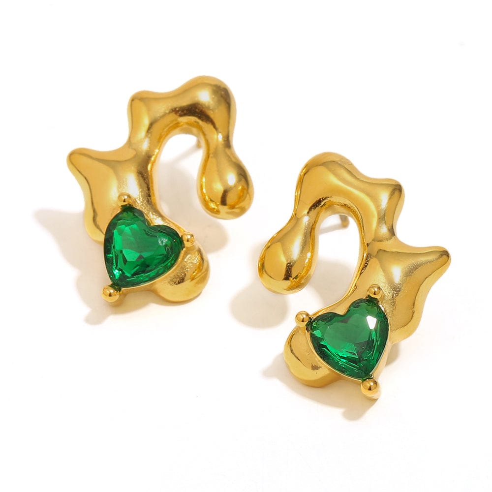 Green Heart Abstract Studs   <br> ⭐⭐⭐⭐⭐(252)