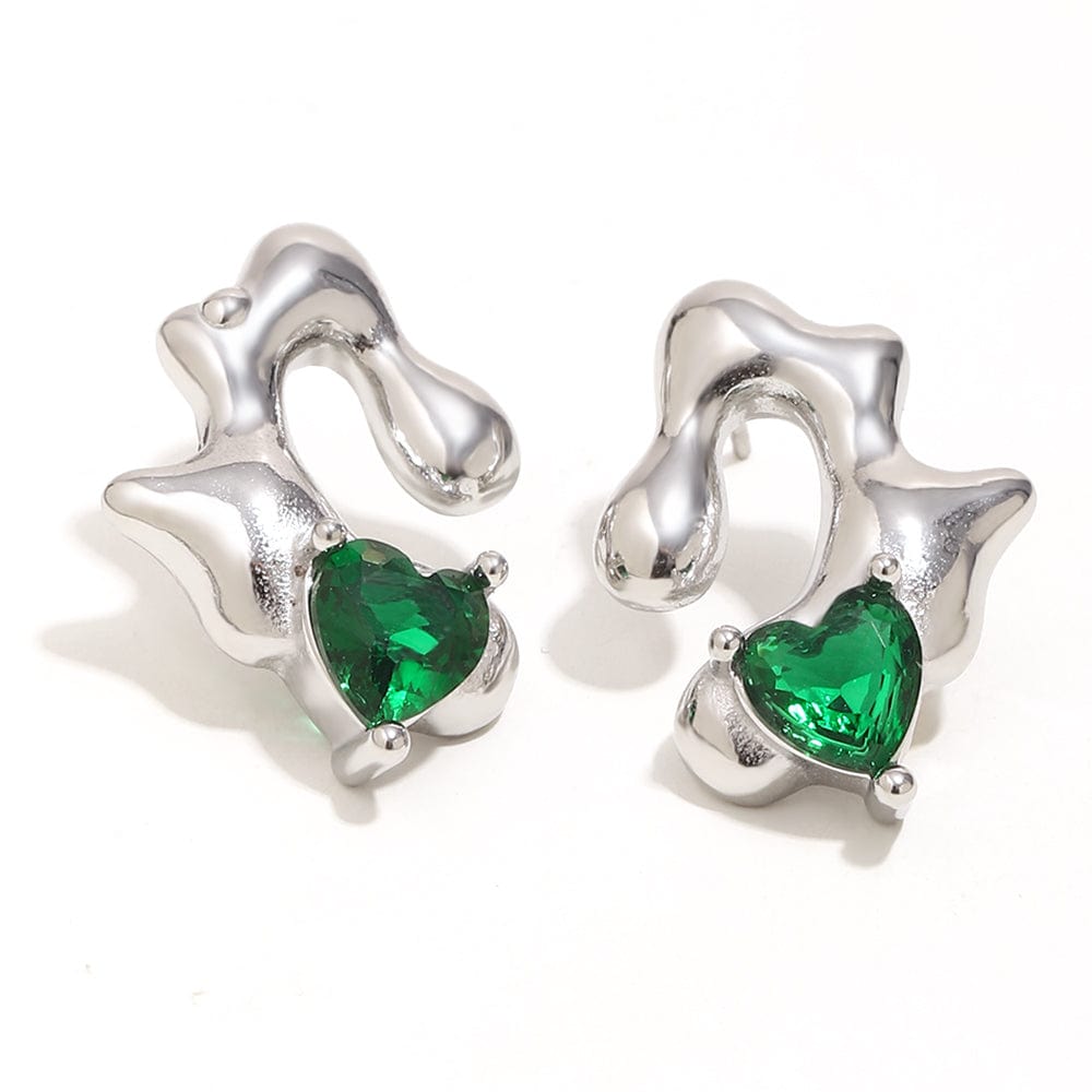 Green Heart Abstract Studs   <br> ⭐⭐⭐⭐⭐(252)