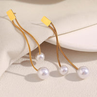 Long Gold Pearl Drop Earrings   <br> ⭐⭐⭐⭐⭐(154)