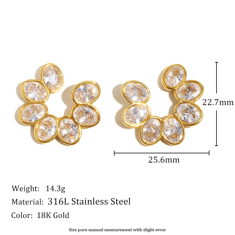 Blossom Zircon Studs — dimensions