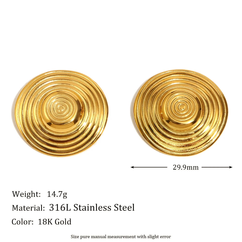 Solar Ripple Statement Studs — dimensions