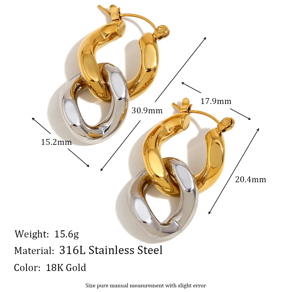 Twisted Dual-Tone Studs — dimensions