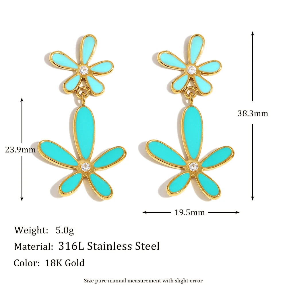 Turquoise Petal Drops — dimensions