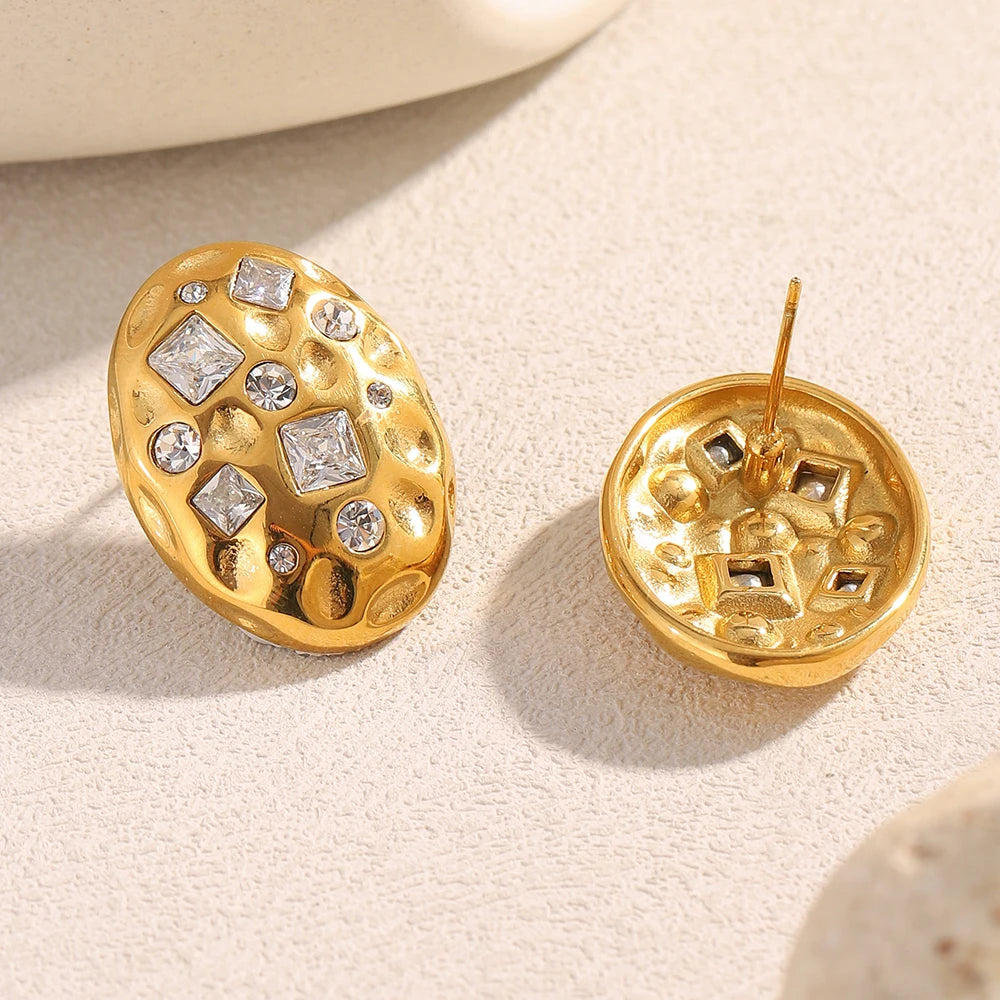 Luxe Textured Crystal Studs — supplier angle 2