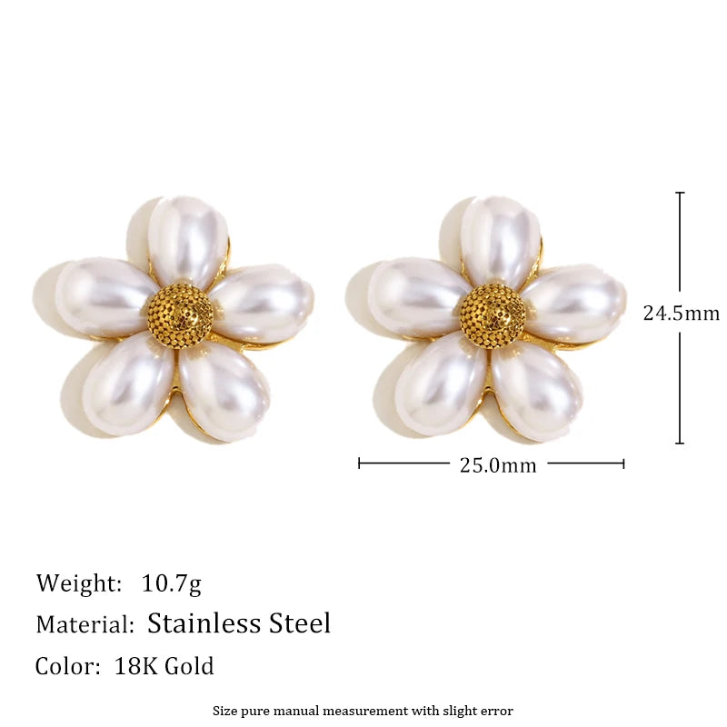 Vintage Pearl Blossom Studs — dimensions