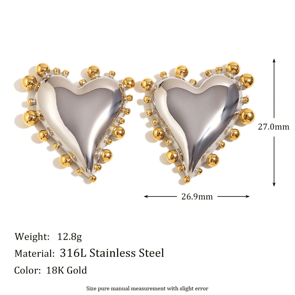 Celestial Heart Studs — dimensions
