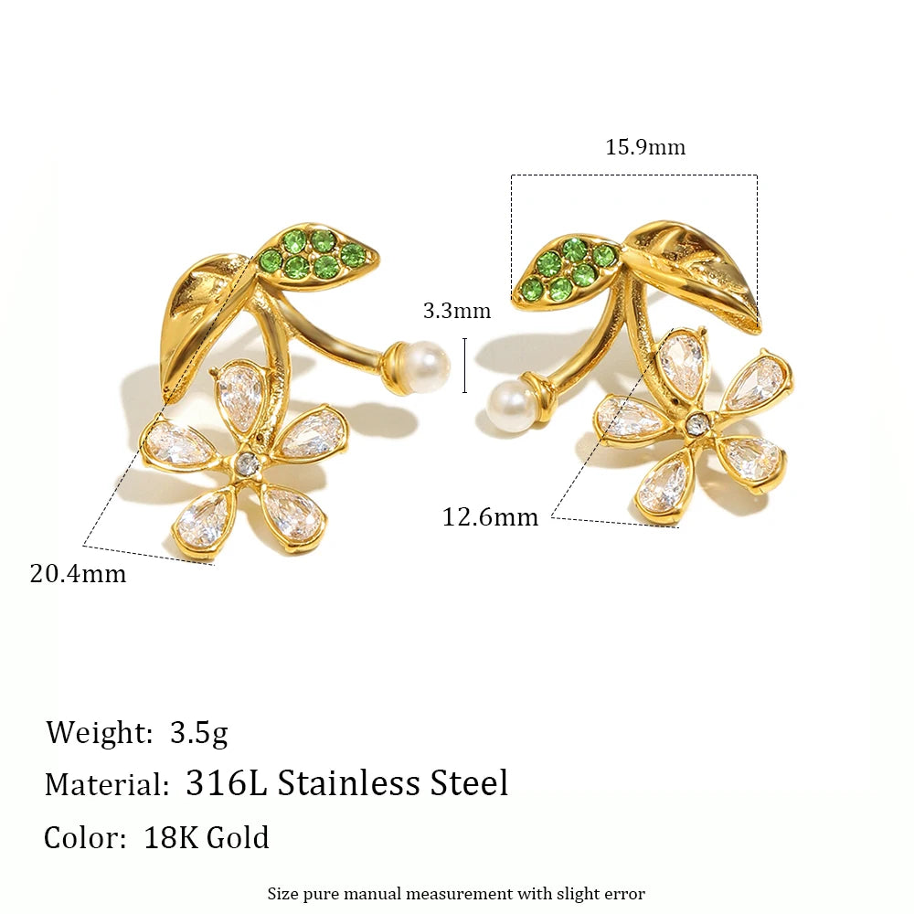 Aurora Zircon Bloom Studs — dimensions