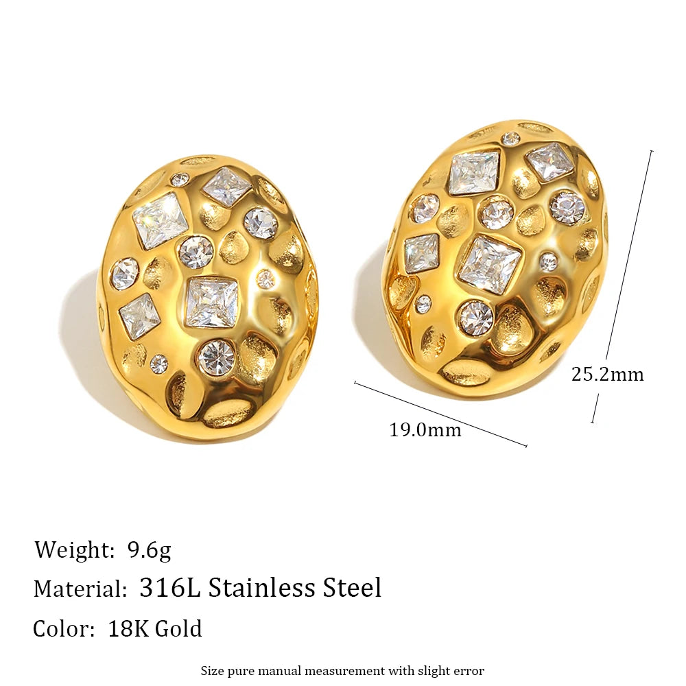 Luxe Textured Crystal Studs — dimensions