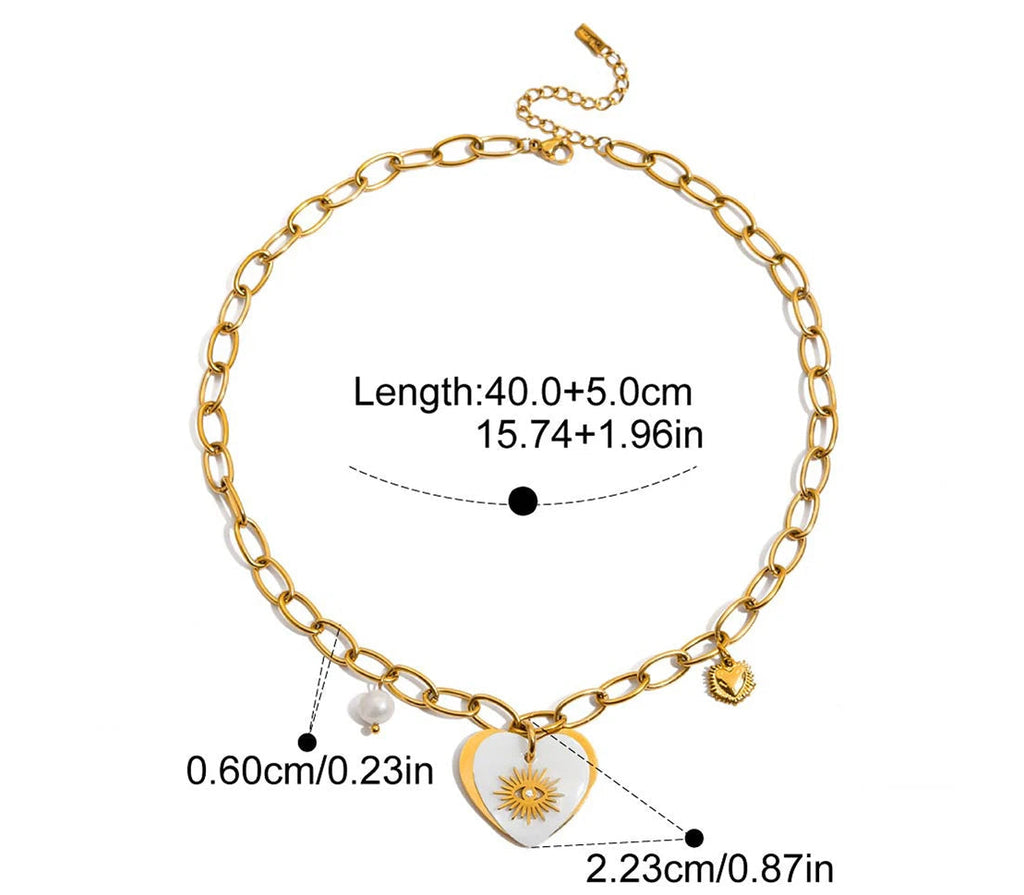 Guardian Heart Enamel Necklace — dimensions