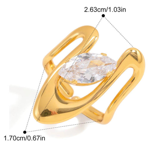 Angular Wrap Marquise Ring with dimensions