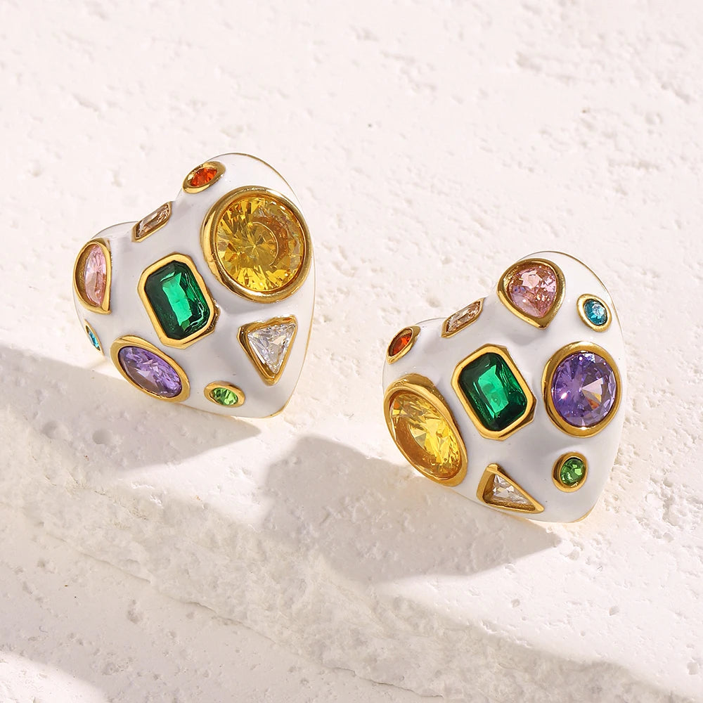 Colorburst Enamel Stud Earrings — supplier angle 2