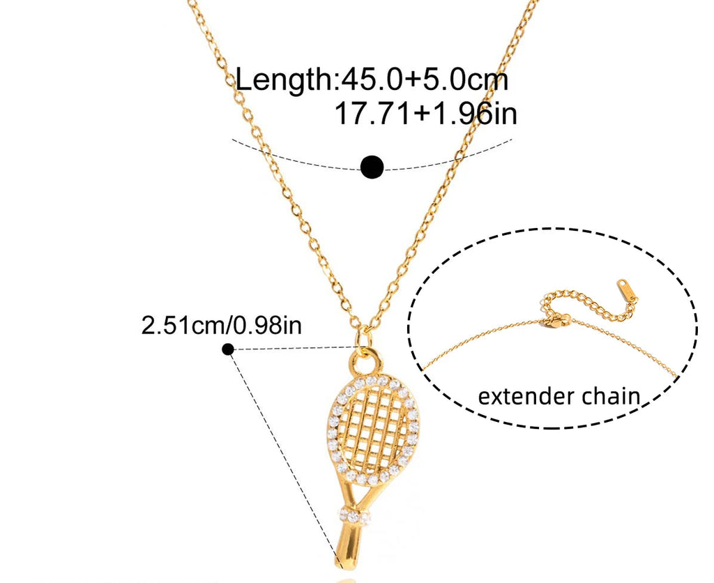 Match Point Necklace with dimensions