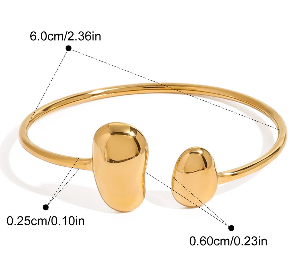 Pebble Duo Open Cuff — dimensions