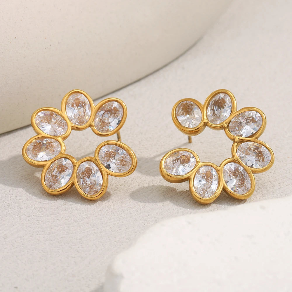 Blossom Zircon Studs — supplier angle 2