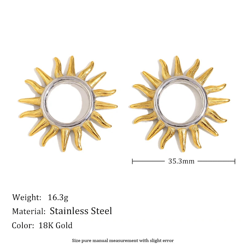 Hollow Sunburst Studs — dimensions