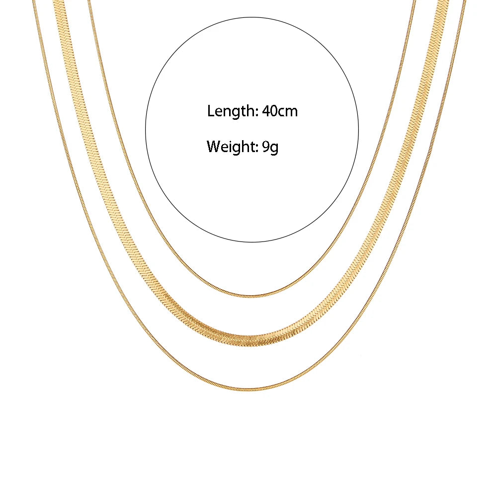 Layered Snake Chain Necklace — dimensions