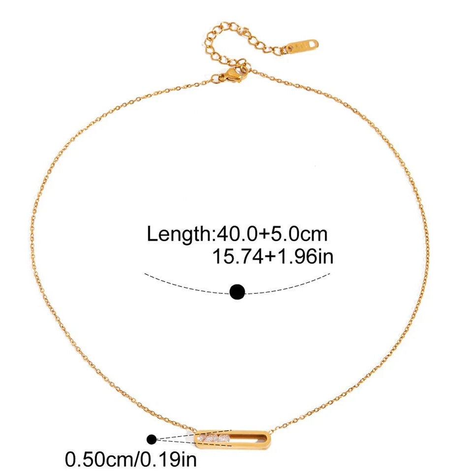 Floating Zircon Capsule Necklace — dimensions