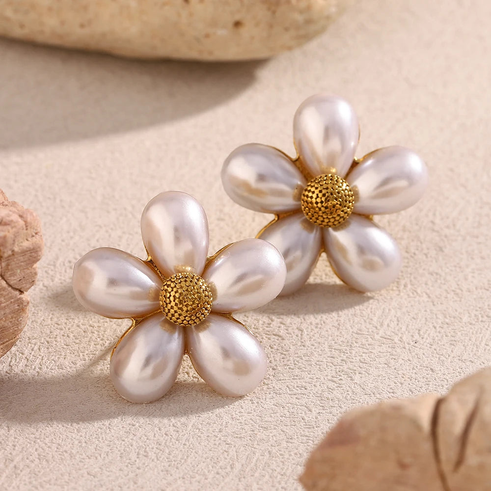 Vintage Pearl Blossom Studs — supplier angle 2