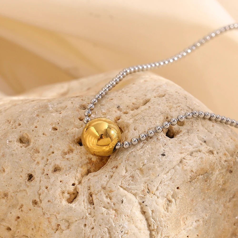 Silver Bead Charm Necklace — supplier angle 1