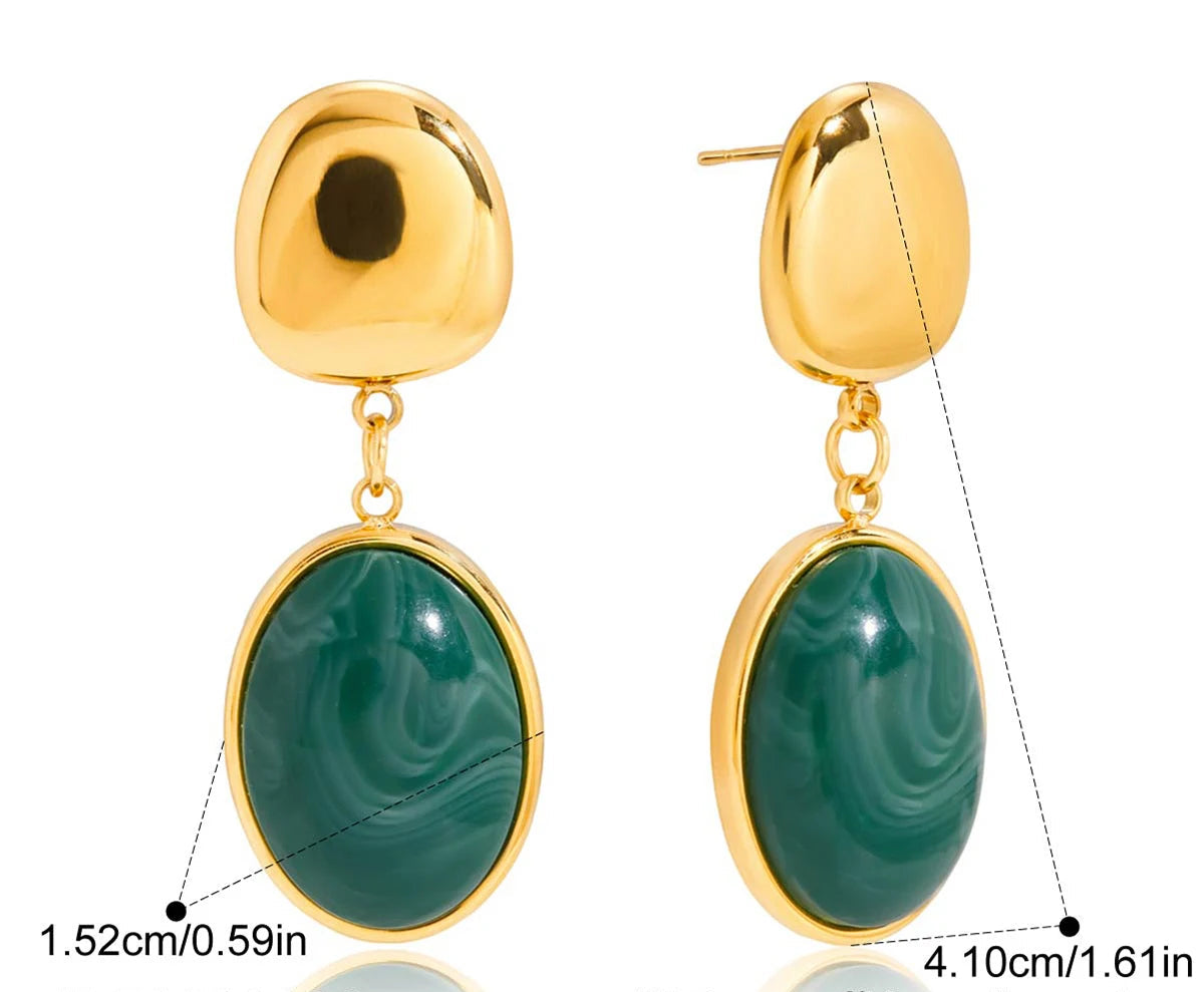 Forest Oval Resin Drops with dimensions