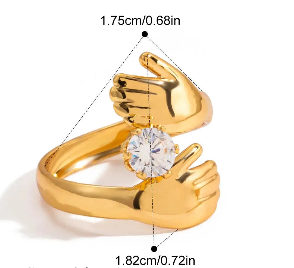 Embrace Ring with dimensions