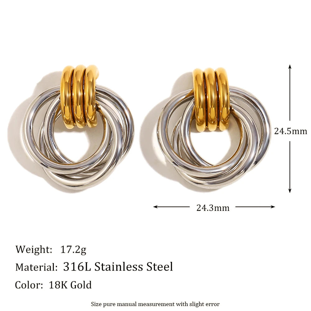 Multiring Dual-Tone Studs — dimensions