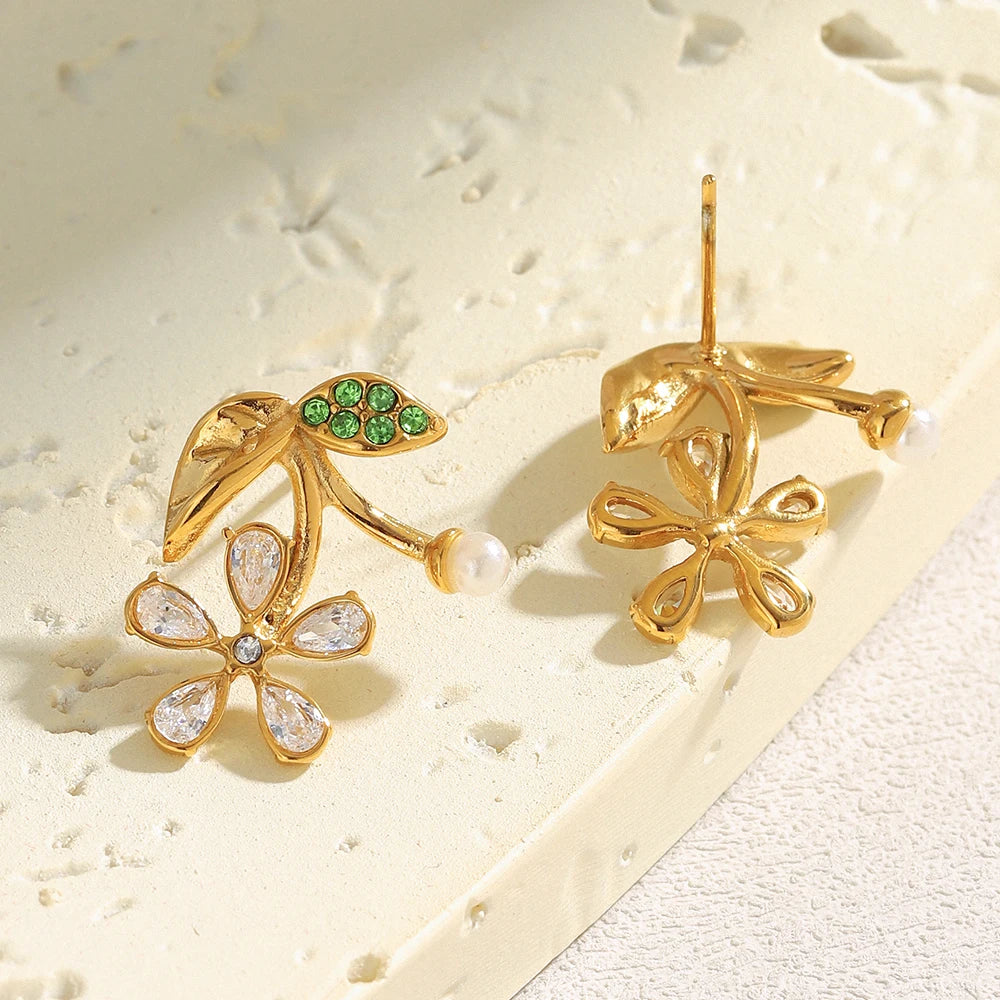 Aurora Zircon Bloom Studs — supplier angle 2