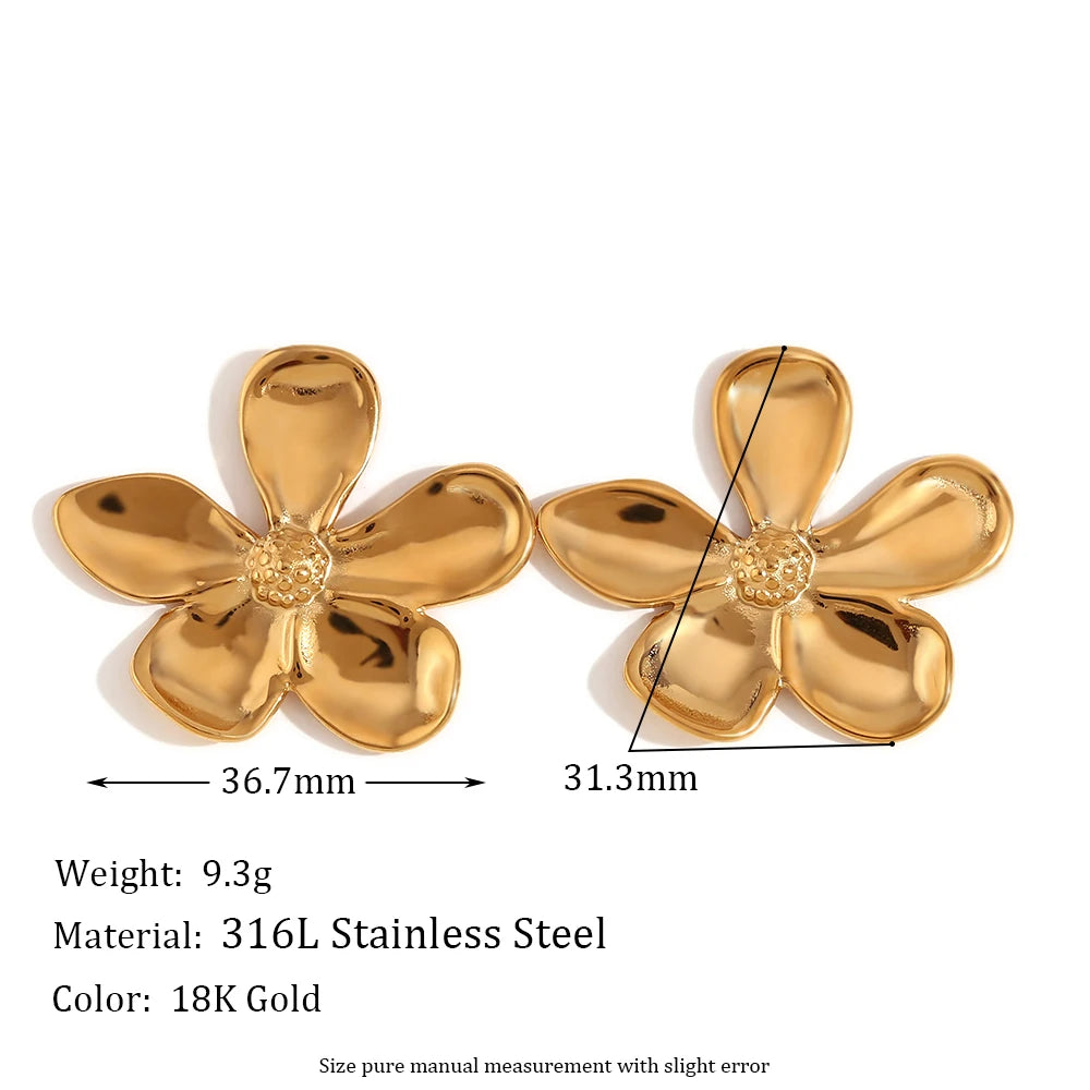 Petal Bloom Oversized Studs — dimensions