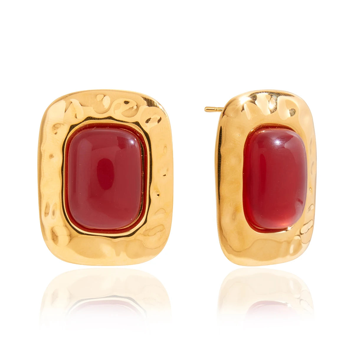 Rouge Cushion Studs — detail angle