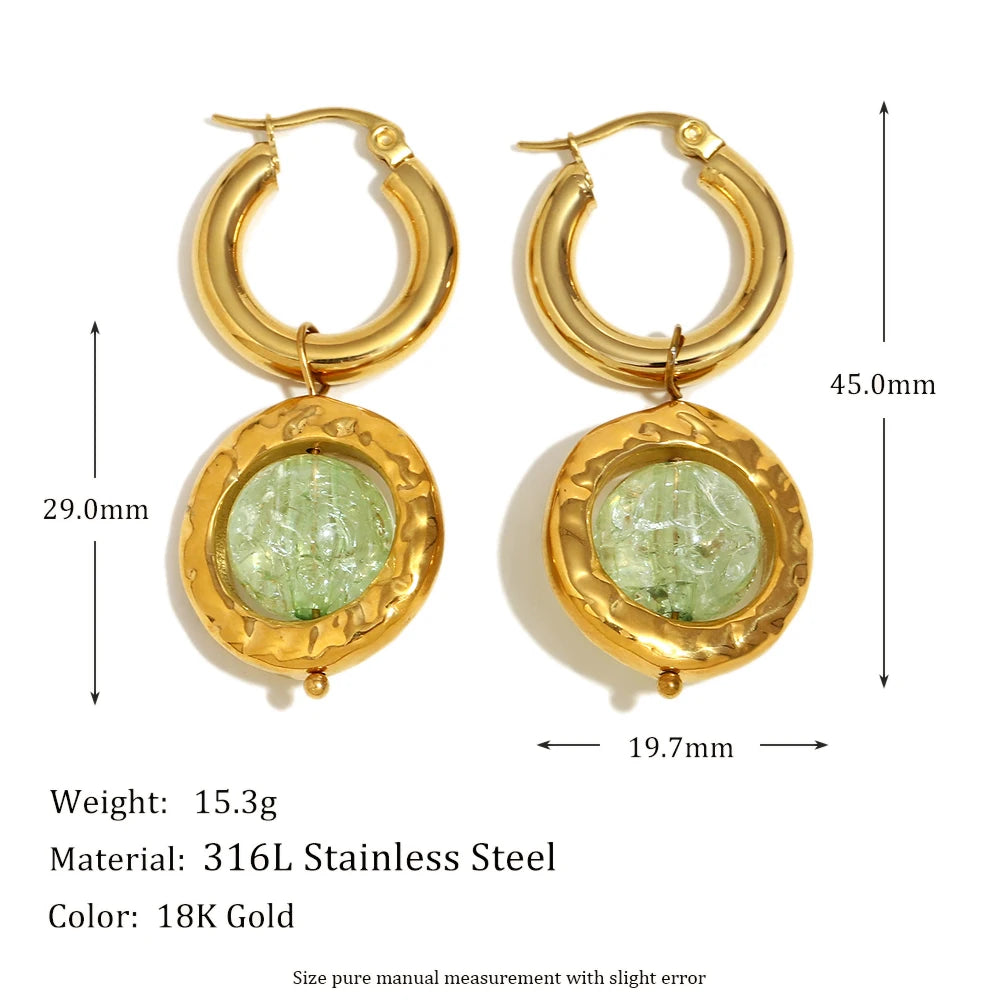 Green Glass Orb Drops — dimensions