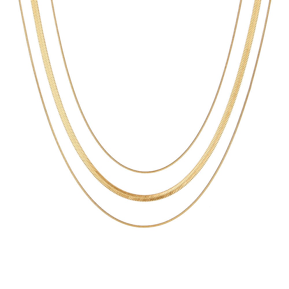 Layered Snake Chain Necklace   <br> ⭐⭐⭐⭐⭐(212)