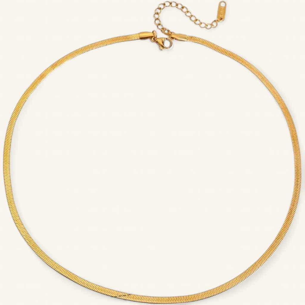 Gold Snake Chain Collar Necklace — clean studio packshot