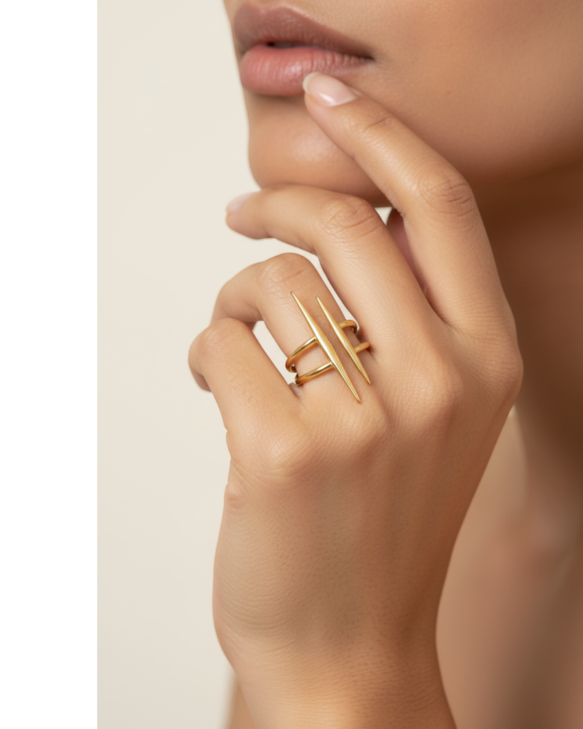 Gold Open Ring worn — model shot