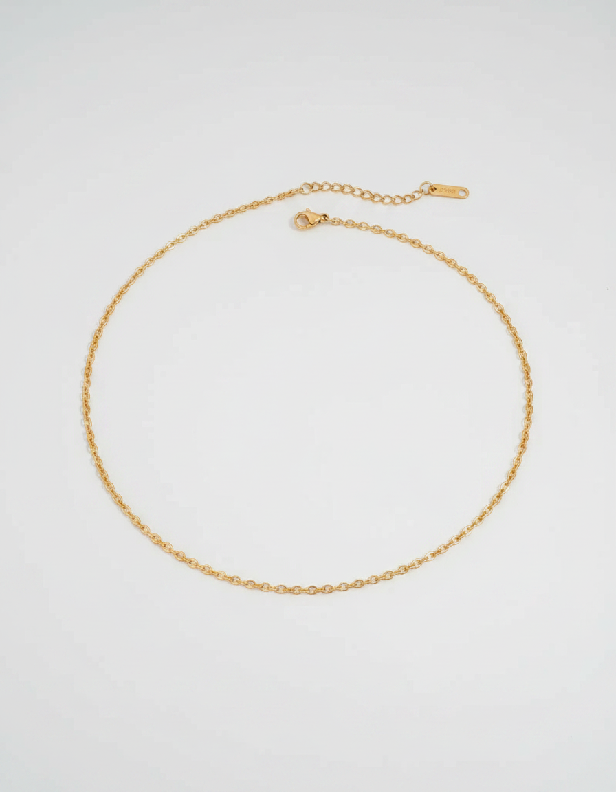 Everyday Cable Chain Necklace — fine gold flat-link chain